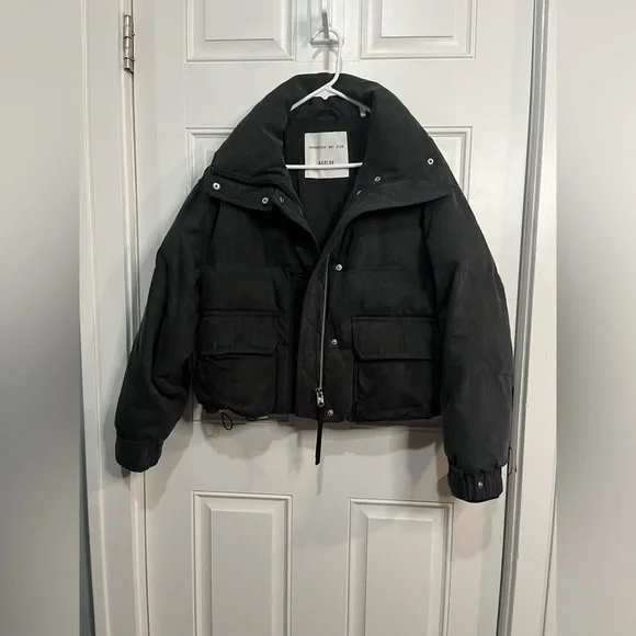 AGOLDE Relaxed 
Nova Denim Puffer In Marbled Blk (washed BIk) Puffer Jacket XS - Picture 13 of 16